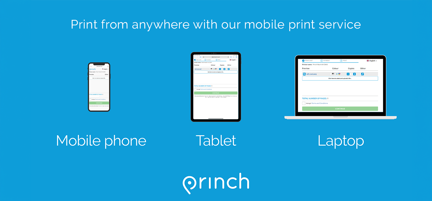 Princh. Print from anywhere with our new mobile print service