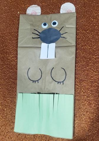 Groundhog puppet craft