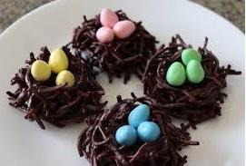 Bird's Nest Chocolate Pretzel Treats
