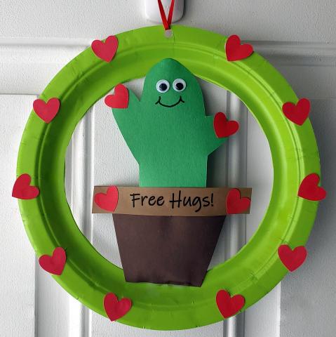Fan-Cactus Valentine's Day craft