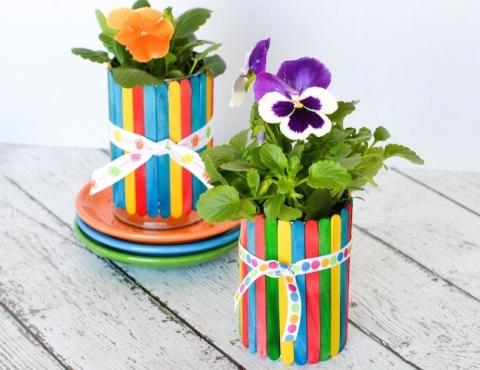 Popsicle Stick Planters