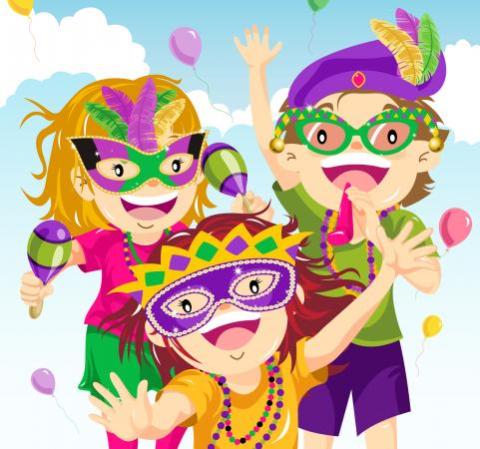 Children celebrating Mardi Gras