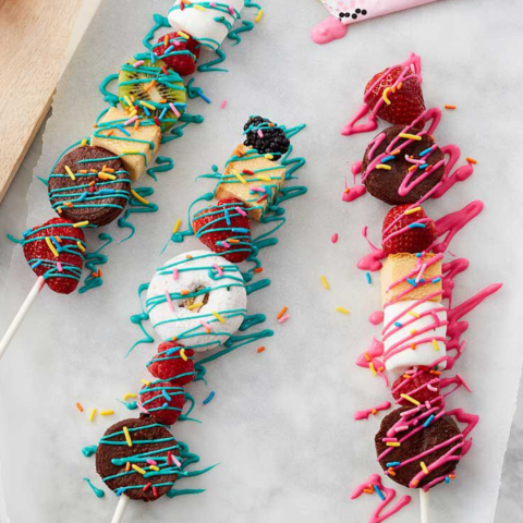 Patriotic fruit kabobs