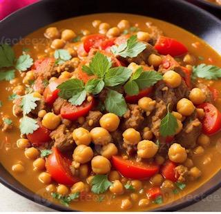 A photo of a bowl of vegan winter stew.