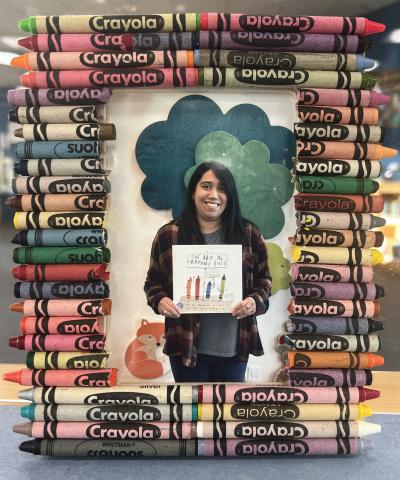 Frame decorated with crayons