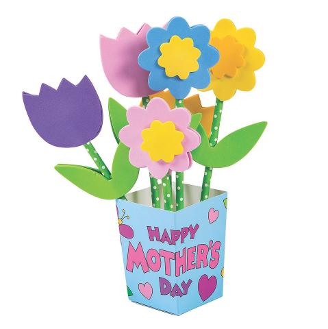 Mother's Day straw flower bouquet craft