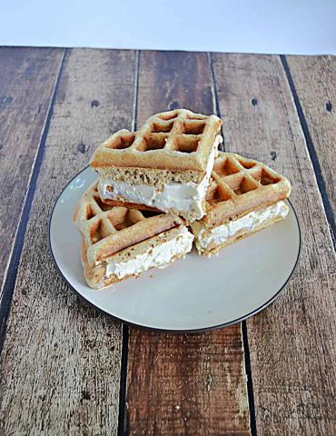 Waffle ice cream sandwiches