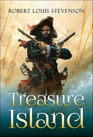 The cover of the book Treasure Island by Robert Louis Stevenson.
