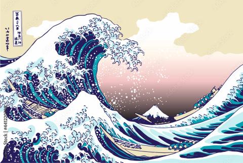 Katsushika Hokusai Wave Painting