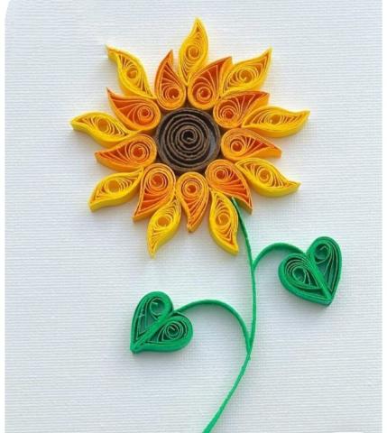 A photo of a quilled sunflower.