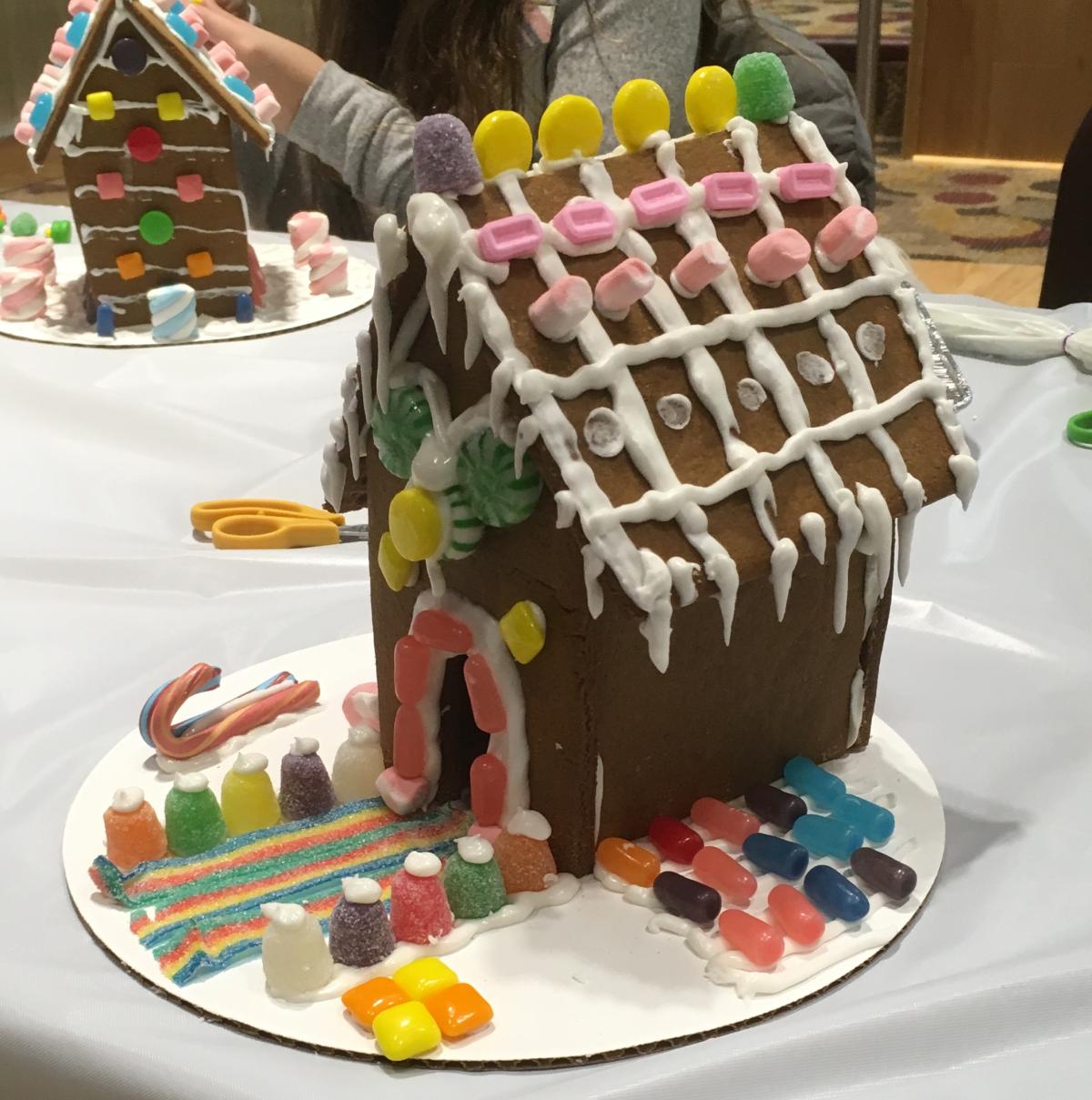 Gingerbread house decorating