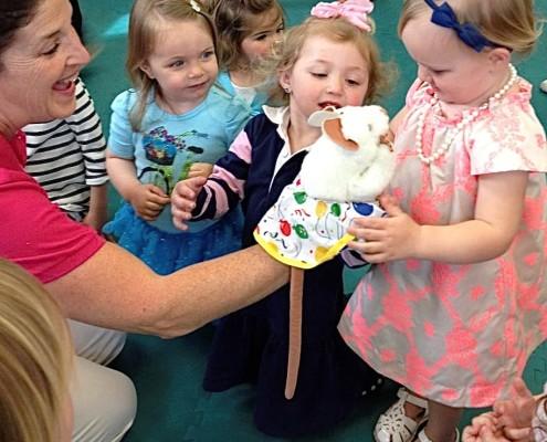 Children admiring Molly Mouse