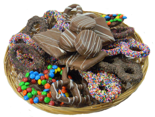 Chocolate covered cookies and pretzels