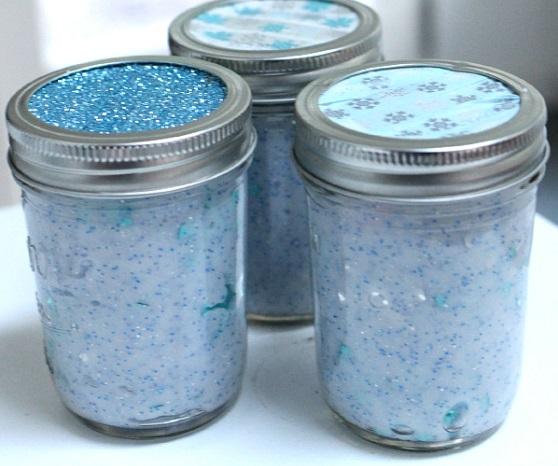 Three jars of wintertime slime