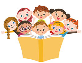 Children reading book