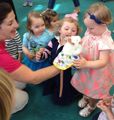 Children with Molly Mouse