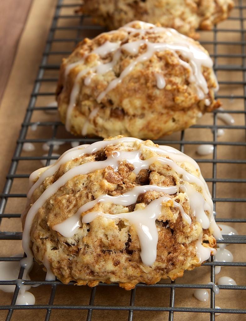 Photo of glazed cinnamon scones