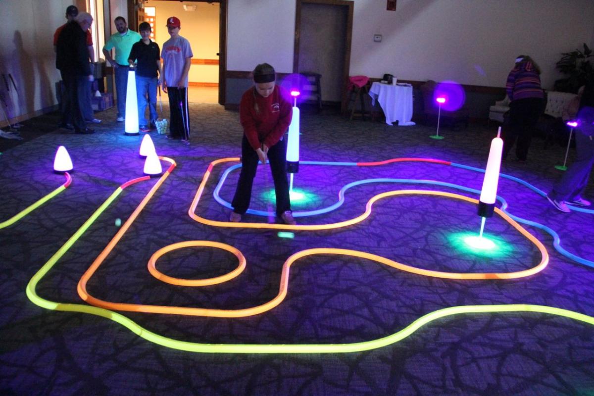 Glow-in-the-dark golf