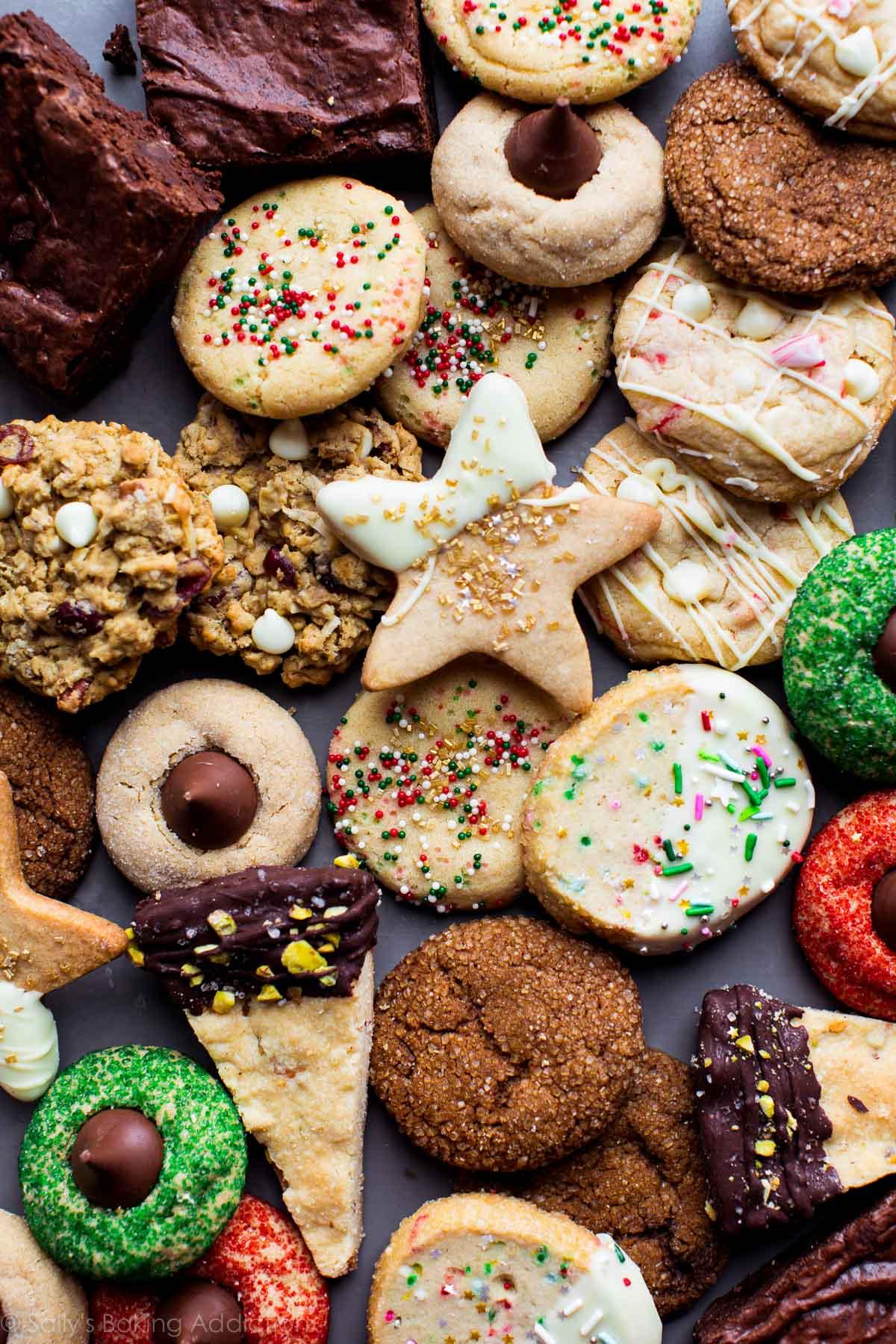 An assortment of holiday cookies.
