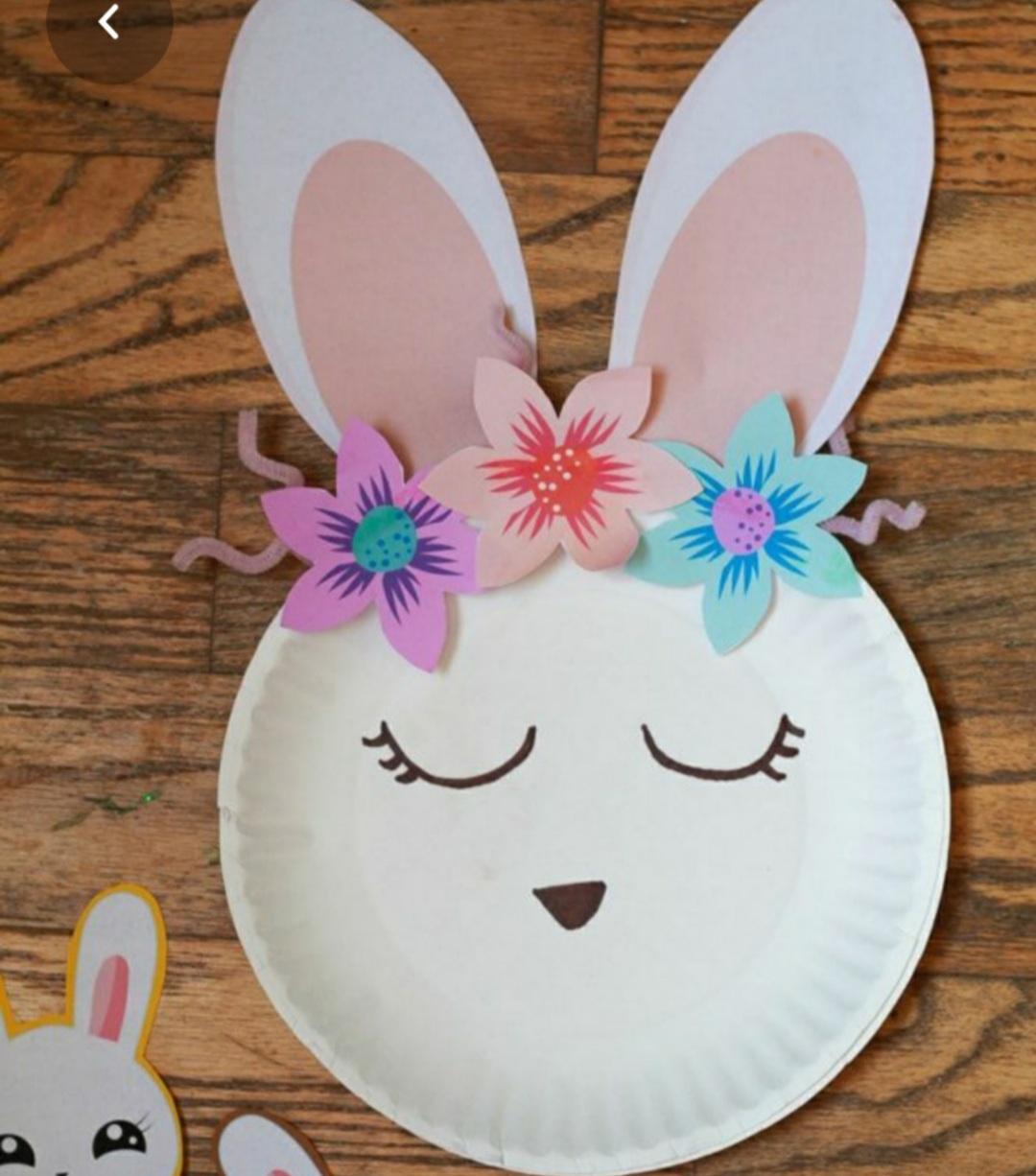 Paper plate bunny craft