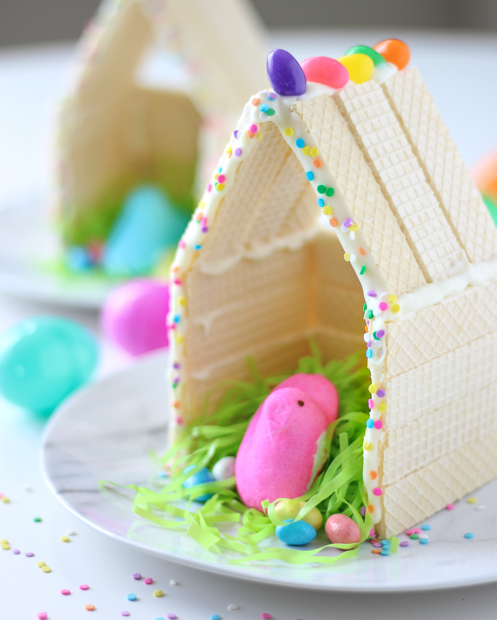 Springtime gingerbread house