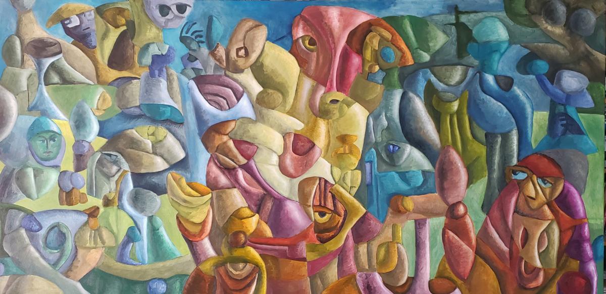 Photo of an abstract painting by Michael Krasowitz.