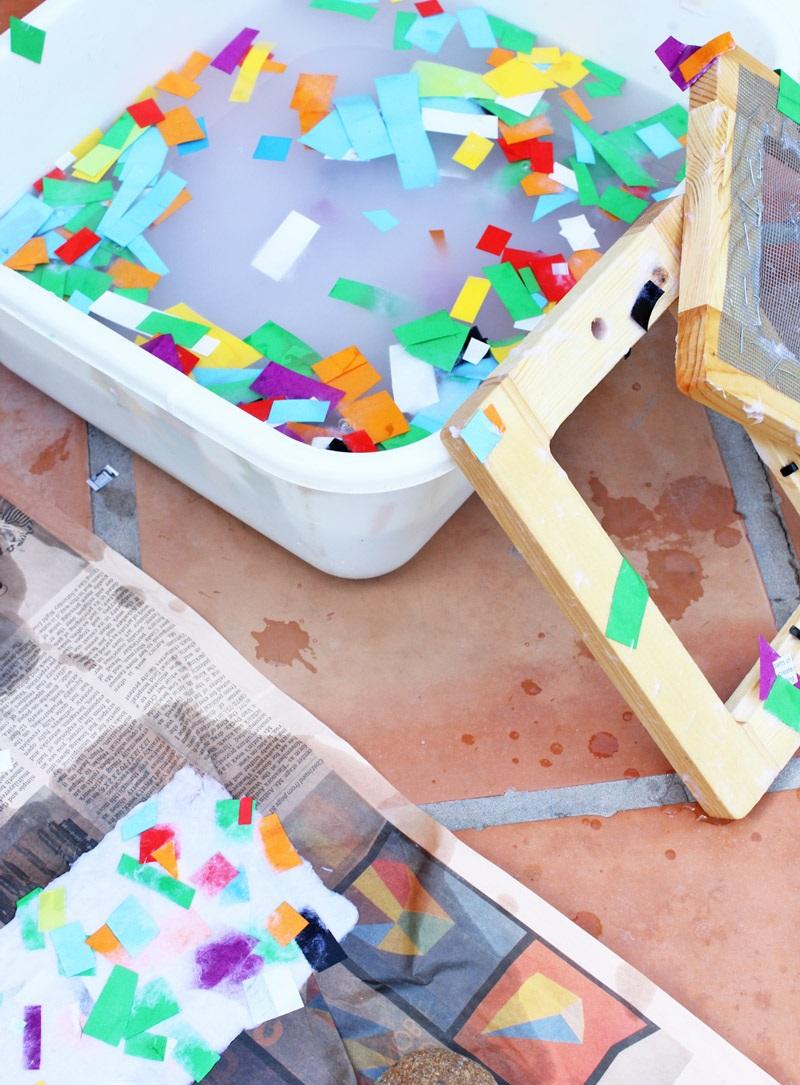 Making homemade paper