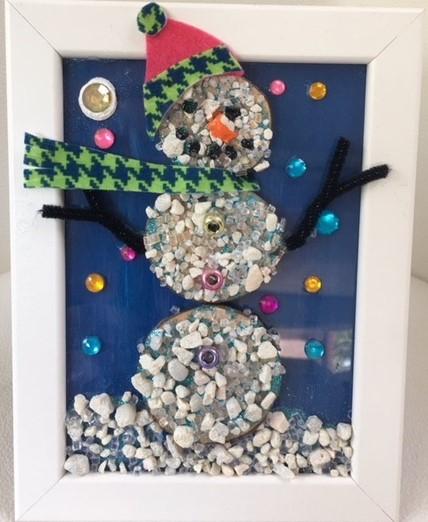 Snowman at Night Mosaic