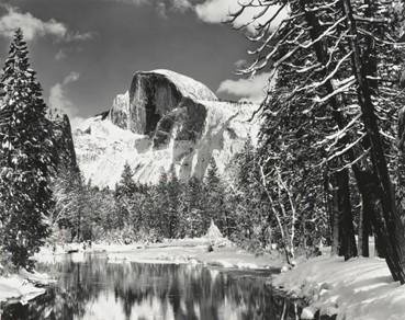 Ansel Adams - Half Dome, Merced River, Winter