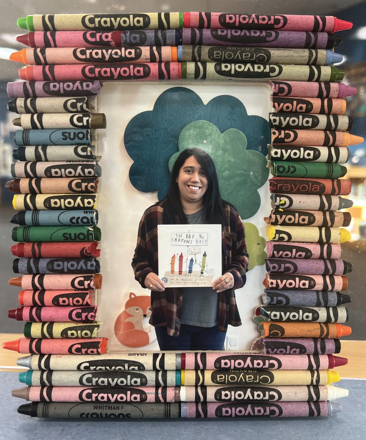 Frame decorated with crayons