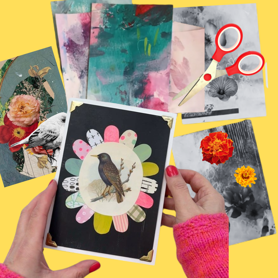 A graphic featuring spring-themed cards.