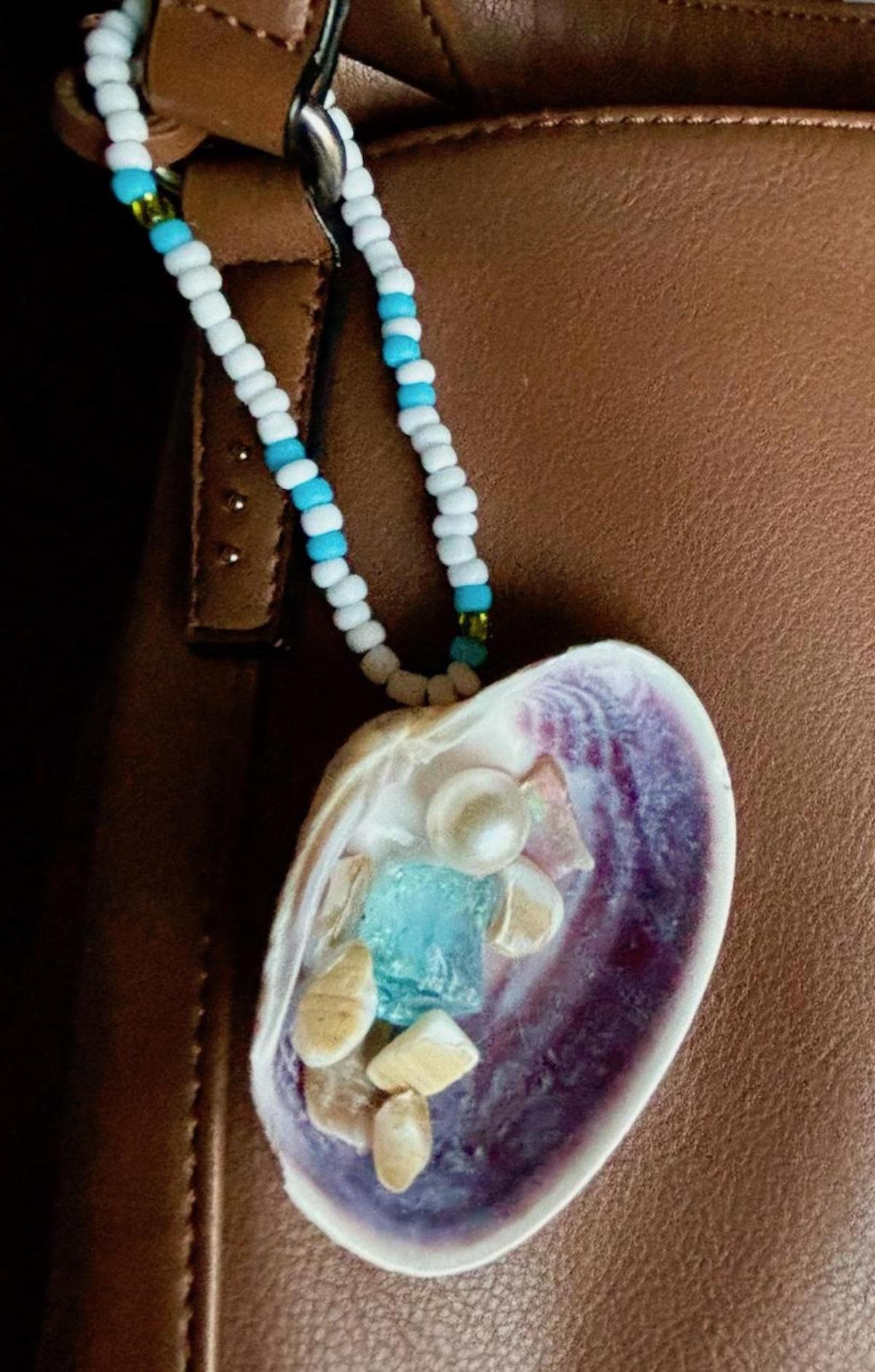 A photo of an embellished shell.