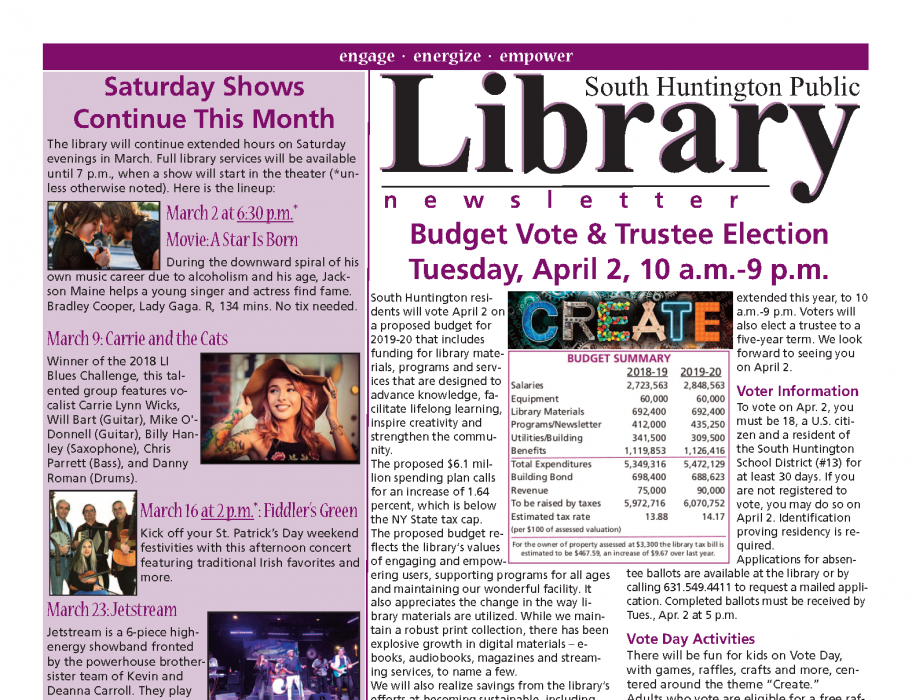 March 2019 newsletter front page thumbnail
